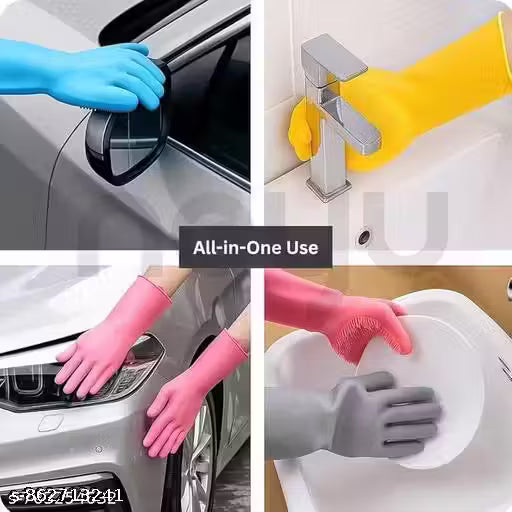 silicone Hand Gloves for dish washing kitchen Bathroom Car cleaning Great for Washing Dish, Car, Bathroom