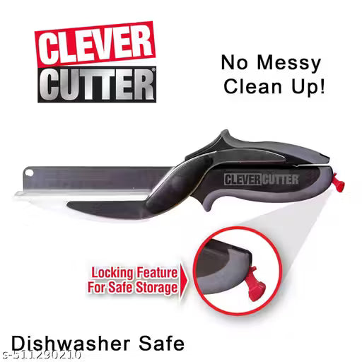 Clever Cutter- 2 in 1 Food Chopper/Slicer/Dicer Vegetable and Fruit Cutter Kitchen/Scissors Knife