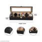 ZENWOOD Leatherette Unisex 6 Slots Watch Box Case in Black and Beige Color (without Watches)