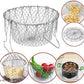 Stainless Steel Foldable Chef Basket | Steam, Rinse, Strain & Fry Basket | Kitchen Strainer Tool
