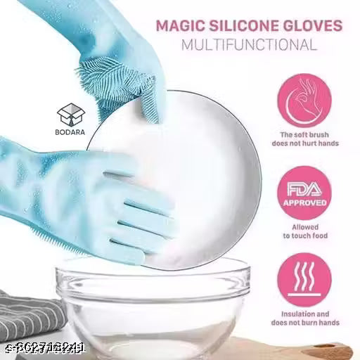 silicone Hand Gloves for dish washing kitchen Bathroom Car cleaning Great for Washing Dish, Car, Bathroom